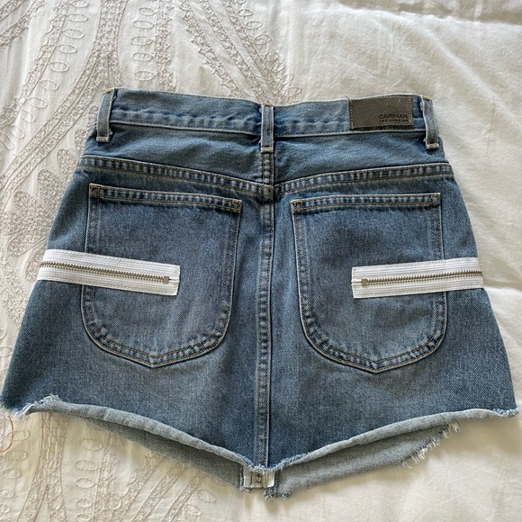Carmar Jean Skirt with Zipper Accents, Size 26 (Runs small) - Picture 3 of 4